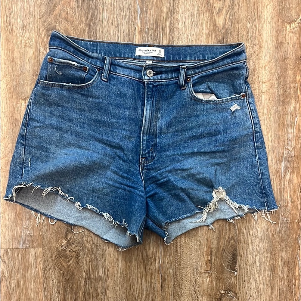 Abercrombie & Fitch Frayed Blue Jean Shorts